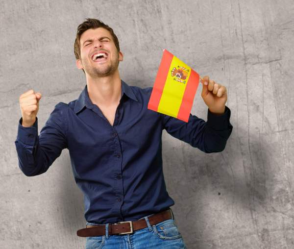spanjor med flagga